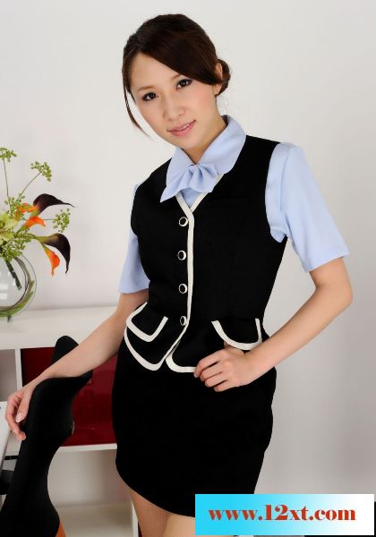 藍衫肉絲黑裙制服美女50P