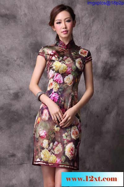 超高气质美女美丽的旗袍白皙的美腿整体真是美