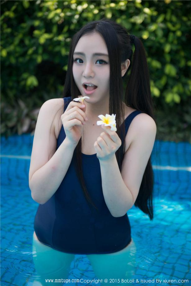 馬尾萝麗泳池湿身甜可愛【10P】