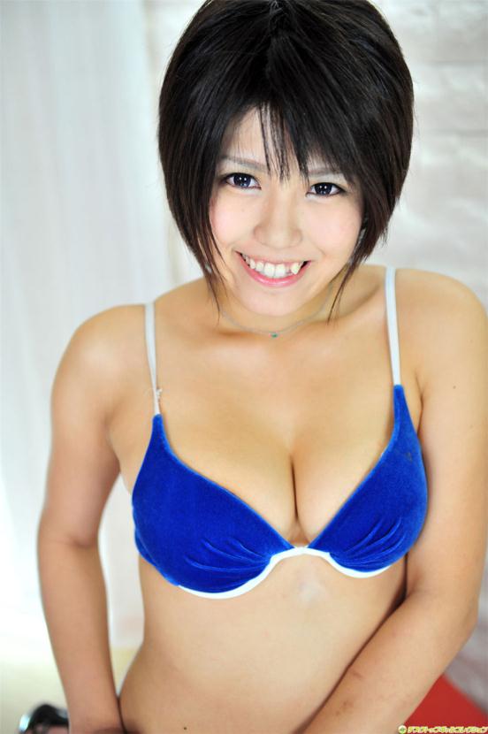 室内蓝色比基尼日本短发女【12P】