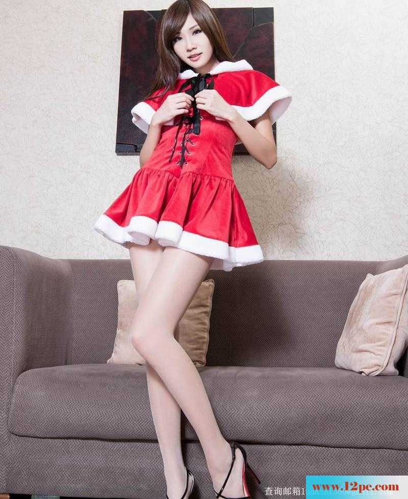甜美嫩模私房圣诞制服写真(17P)